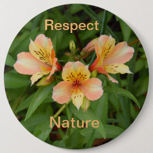 Badge Rond 15,2 Cm Respect Nature : Bouton Jour Lily