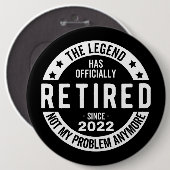Badge Rond 15,2 Cm Retired 2022 (Devant & derrière)