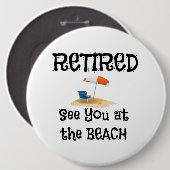 Badge Rond 15,2 Cm Retraité—Voir à la plage (Devant & derrière)