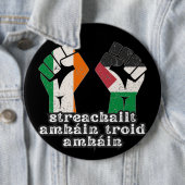 Badge Rond 15,2 Cm Rétro Irlande Palestine Solidarité Première révolu (En situation)