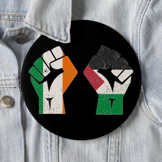 Badge Rond 15,2 Cm Rétro Irlande Palestine Solidarité Première révolu (En situation)