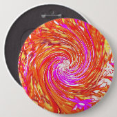 Badge Rond 15,2 Cm Retro Magenta and Autumn Colors Floral Swirl (Devant & derrière)