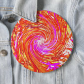 Badge Rond 15,2 Cm Retro Magenta and Autumn Colors Floral Swirl (En situation)