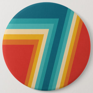 Badge Rond 15,2 Cm Rétros rayures colorées -   les années 70,