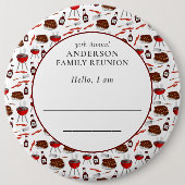 Badge Rond 15,2 Cm Réunion familiale Introduction Motif barbecue (Devant)