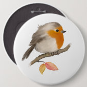 Badge Rond 15,2 Cm Robin Bird (Devant & derrière)