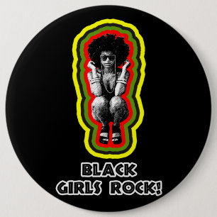 Badge Rond 15,2 Cm Roche noire de filles !