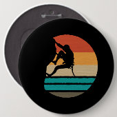 Badge Rond 15,2 Cm Rock Escalade Climber Retro (Devant & derrière)