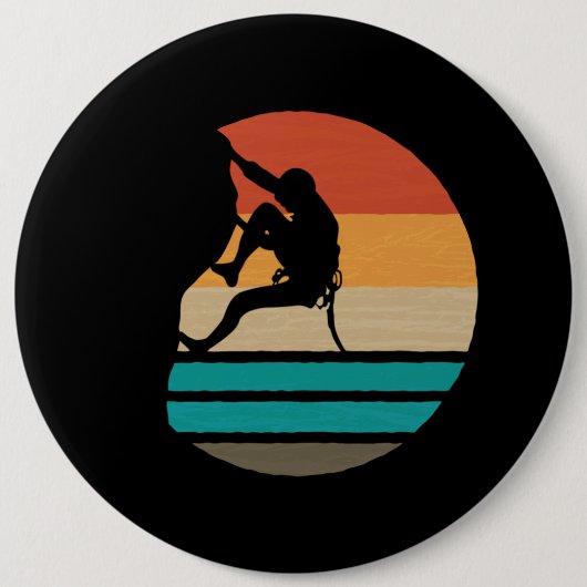 Badge Rond 15,2 Cm Rock Escalade Climber Retro (Devant)