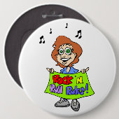 BADGE ROND 15,2 CM ROCK 'N RÈGLES DE ROULEMENT (Devant & derrière)