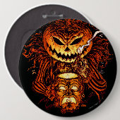 Badge Rond 15,2 Cm Roi de citrouille de Halloween (Devant & derrière)
