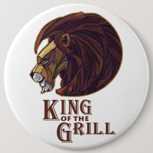 Badge Rond 15,2 Cm Roi du Grill (Devant)