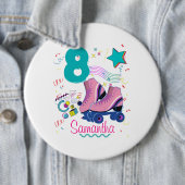 Badge Rond 15,2 Cm Roller Skate Anniversaire Fille Retro Patinage (En situation)