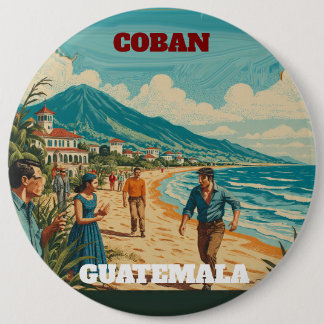 Badge Rond 15,2 Cm Rompecabezas GUATEMALA COBAN Retro poster