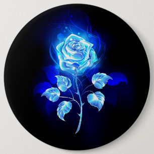 Badge Rond 15,2 Cm Rose bleu brûlant