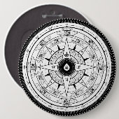 Badge Rond 15,2 Cm Rose de boussole - bouton (blanc) (Devant & derrière)