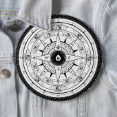 Badge Rond 15,2 Cm Rose de boussole - bouton (blanc) (En situation)