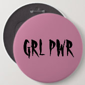 Badge Rond 15,2 Cm Rose d'insigne de puissance de fille (Devant & derrière)