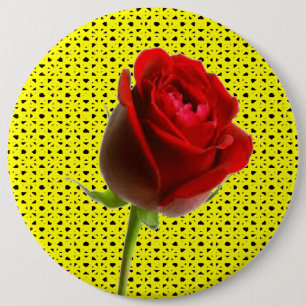 Badge Rond 15,2 Cm Rose et jaune
