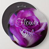 Badge Rond 15,2 Cm Rose fille à fleurs violettes (Devant & derrière)