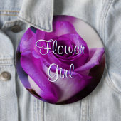 Badge Rond 15,2 Cm Rose fille à fleurs violettes (En situation)