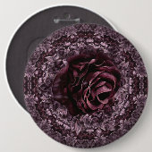 Badge Rond 15,2 Cm Rose Mandala (Devant & derrière)