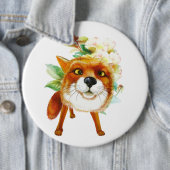 Badge Rond 15,2 Cm Roses de Fox. Aquarelle (En situation)