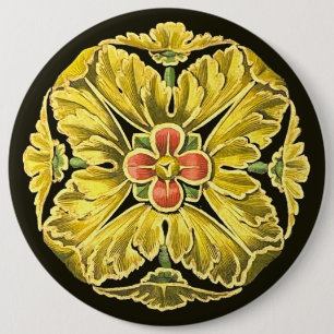 Badge Rond 15,2 Cm Rosette architecturale antique n° 3