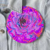 Badge Rond 15,2 Cm Rosette Succulente pourpre et magenta (En situation)