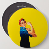 Badge Rond 15,2 Cm Rosie le rétro style de conception de rivoir (Devant & derrière)