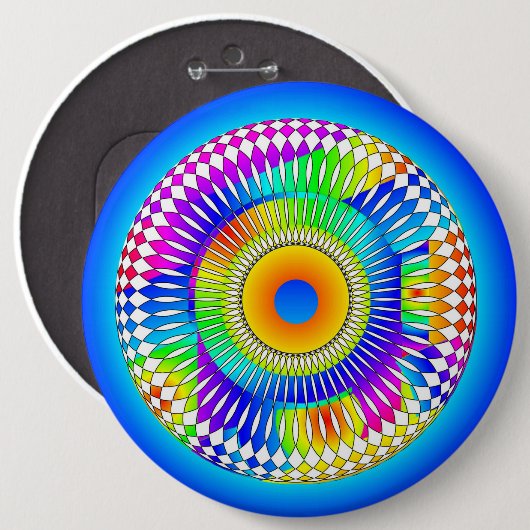 Badge Rond 15,2 Cm Roue Abstraite (Devant & derrière)