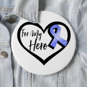 Badge Rond 15,2 Cm Ruban De Sensibilisation Périwinkel Pour Mon Héros (En situation)