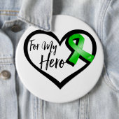 Badge Rond 15,2 Cm Ruban vert pour mon héros (En situation)