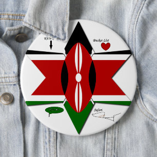 Badge Rond 15,2 Cm Safari Drapeau Kenyan Conception : Liste de seaux