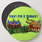 Badge Rond 15,2 Cm Safari Ultra mignonne Leopard Invitations d'annive (Devant & derrière)
