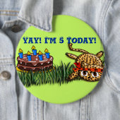 Badge Rond 15,2 Cm Safari Ultra mignonne Leopard Invitations d'annive (En situation)