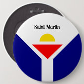 Badge Rond 15,2 Cm Saint Martin, Caraïbes (Devant & derrière)