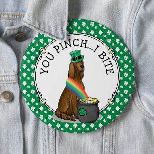 Badge Rond 15,2 Cm Saint Patrick's Day Irlandais Setter Dog (rouge 1)