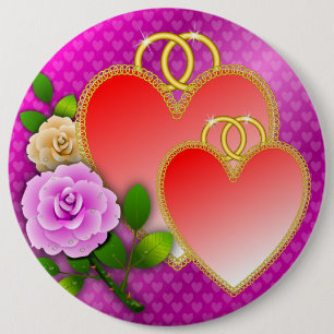 Badge Rond 15,2 Cm Saint-Valentin-Coeur-20362