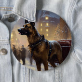Badge Rond 15,2 Cm Saison de Noël belge de Malinoi (En situation)