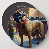 Badge Rond 15,2 Cm Saison de Noël de Bullmastiff (Devant & derrière)