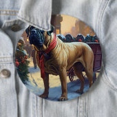 Badge Rond 15,2 Cm Saison de Noël de Bullmastiff (En situation)