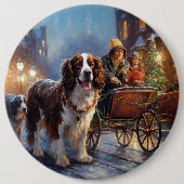 Badge Rond 15,2 Cm Saison de Noël de l'espagnol Springer anglais (Devant)