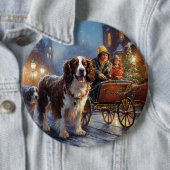 Badge Rond 15,2 Cm Saison de Noël de l'espagnol Springer anglais (En situation)