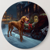 Badge Rond 15,2 Cm Saison de Noël de Vizsla (Devant)