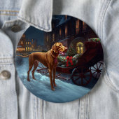 Badge Rond 15,2 Cm Saison de Noël de Vizsla (En situation)