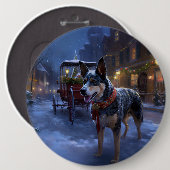 Badge Rond 15,2 Cm Saison de Noël des bovins australiens (Devant & derrière)