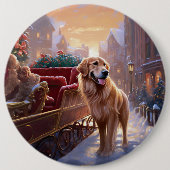 Badge Rond 15,2 Cm Saison de Noël Golden Retriever (Devant)
