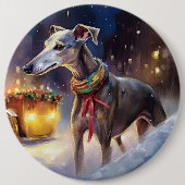 Badge Rond 15,2 Cm Saison de Noël Greyhound (Devant)