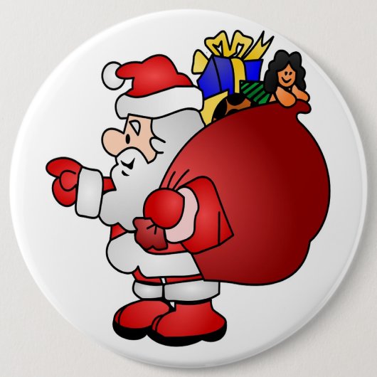 BADGE ROND 15,2 CM SANTA CLAUS (Devant)